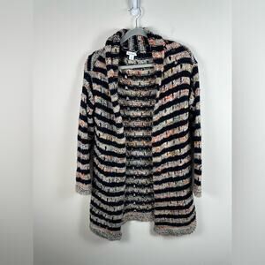 Sundance Long Line Open Cardigan Crochet Multicolor Small Wool Blend Multi Color